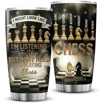 Personalized Chess Lover Tumbler - Custom Coffee Cup