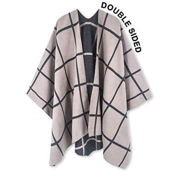 Women Poncho Shawl Cardigan Open Front Elegant Cape
