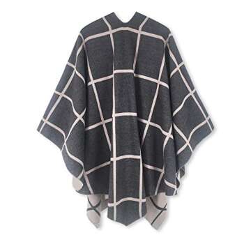 Women Poncho Shawl Cardigan Open Front Elegant Cape