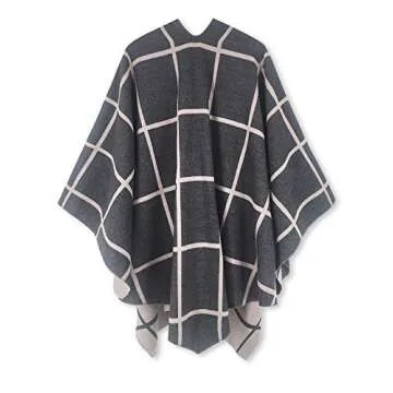 Women Poncho Shawl Cardigan Open Front Elegant Cape