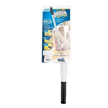 Camco Adjustable Broom and Dustpan - Portable & Compact Full Size Broom - Adjusts from 24-52 Inches, Ideal for RV, Marine, and Home Use (43623-A)