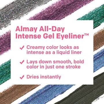 Almay Gel Eyeliner, Waterproof, Fade-Proof Eye Makeup, Easy-to-Sharpen Liner Pencil, 140 Deep Chestnut, 0.045 Oz