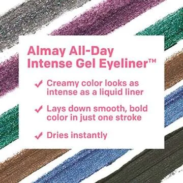 Almay Gel Eyeliner, Waterproof, Fade-Proof Eye Makeup, Easy-to-Sharpen Liner Pencil, 140 Deep Chestnut, 0.045 Oz