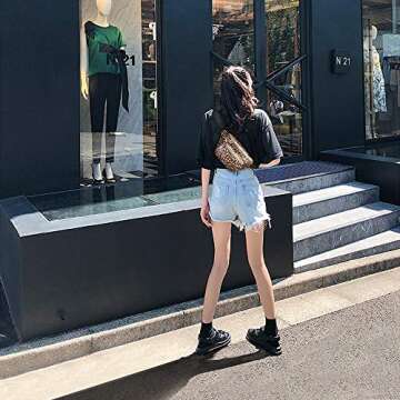 Geestock Leopard Fanny Packs, Fashionable PU Leather Belt Bag for Women, Cute Waist Pack Bag Bum Bag with Adjustable Belt for Rave, Festival, Travel, Party (Leopard Print)