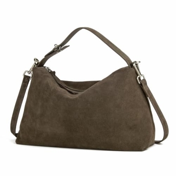 DONNAIN Premium Suede Leather Crossbody Bags for Women, Slouchy Suede Shoulder Bag with Adjustable S...