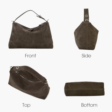 DONNAIN Premium Suede Leather Crossbody Bags for Women, Slouchy Suede Shoulder Bag with Adjustable Strap and Tote Handbag (Taupe)