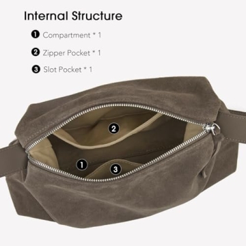 DONNAIN Premium Suede Leather Crossbody Bags for Women, Slouchy Suede Shoulder Bag with Adjustable Strap and Tote Handbag (Taupe)