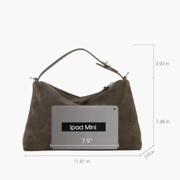 DONNAIN Premium Suede Leather Crossbody Bags for Women, Slouchy Suede Shoulder Bag with Adjustable Strap and Tote Handbag (Taupe)