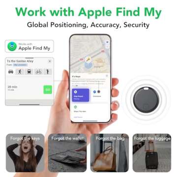 Tracker Air Tag-4 Pack: Smart Bluetooth Tracker, Item Finder Works with Apple Find My (iOS Only) App...