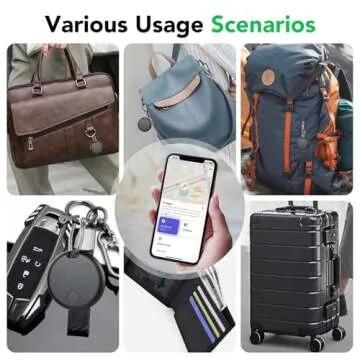 Tracker Air Tag-4 Pack: Smart Bluetooth Tracker, Item Finder Works with Apple Find My (iOS Only) App, Trakcer Tag Locator for Keys, Luggage, Satchel, Backpack etc. (Not for Android Devices)