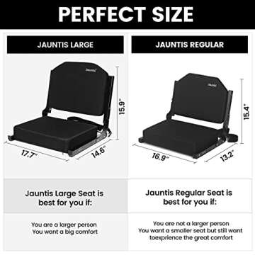 Jauntis Stadium Seats for Bleachers, Bleacher Seats with Ultra Padded Comfy Foam Backs and Cushion, ...