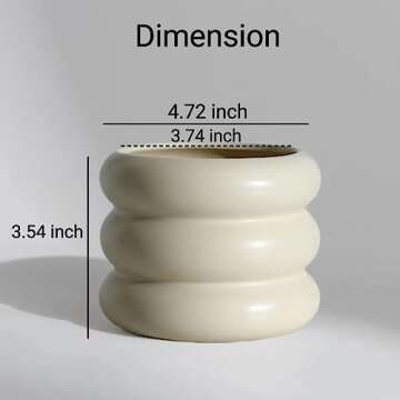 SANDYBAYTAS 4.5 Inch Ceramic Plant Pot – Unique Design!