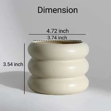 SANDYBAYTAS 4.5 Inch Ceramic Plant Pot – Unique Design!
