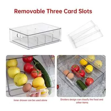 Vonbryzy Stackable Refrigerator Organizer Bins for Food Storage