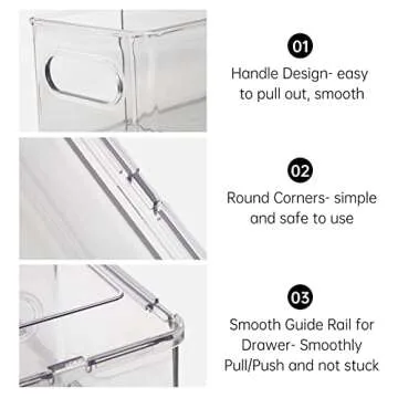 Vonbryzy Stackable Refrigerator Organizer Bins for Food Storage