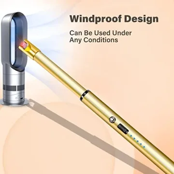 Navpeak Candle Lighter Windproof Electric Rechargeable Gold