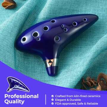 Ohuhu Zelda Ocarina with Song Book (Songs From the Legend of Zelda), 12 Hole Alto C Zelda Ocarinas Play by Link Triforce Gift for Zelda Fans with Display Stand Protective Bag