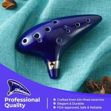 Ohuhu Zelda Ocarina with Song Book (Songs From the Legend of Zelda), 12 Hole Alto C Zelda Ocarinas Play by Link Triforce Gift for Zelda Fans with Display Stand Protective Bag