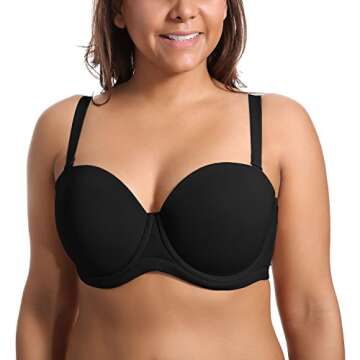 DELIMIRA Women's Multiway Full Coverage Strapless Bra 34E