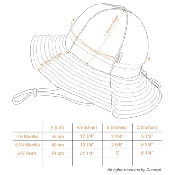 Dasmini Baby Sun Protection Bucket Hat for Toddlers