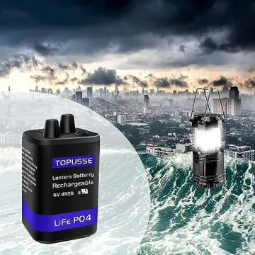 TOPUSSE Rechargeable 6 Volt Battery with Charger for Lanterns