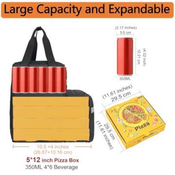 Taygeer Food Delivery Backpack, Expandable Insulated Food Delivery Bag for Grocery Bike, Large Leakp...