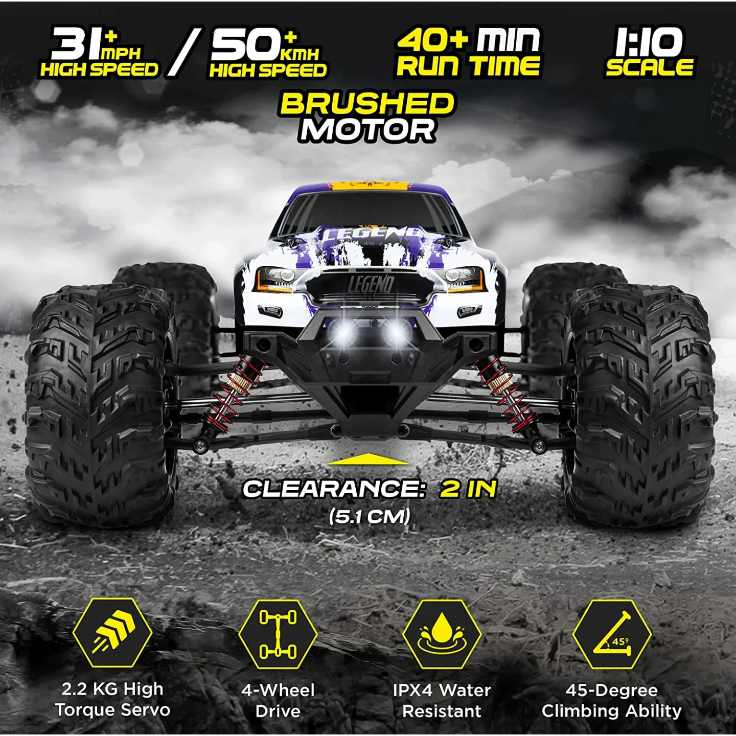 Fast 4x4 RC Cars - Off-Road Waterproof Truck