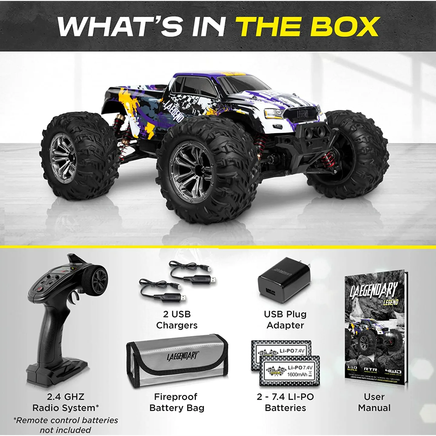 Fast 4x4 RC Cars - Off-Road Waterproof Truck
