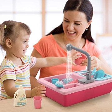Interactive Color Changing Play Kitchen Sink for Kids