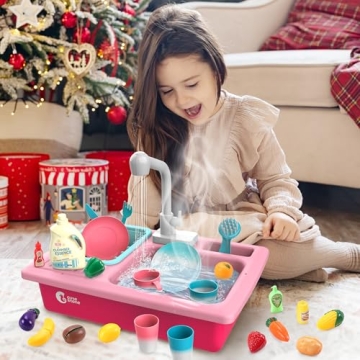 Interactive Color Changing Play Kitchen Sink for Kids