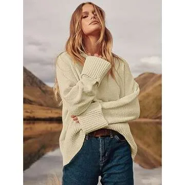 LOGENE Oversized Fuzzy Knit Sweater for Women - Warm & Cozy