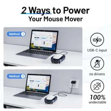 HONKID Undetectable Mouse Mover Jiggler with ON/Off Switch and USB Port Drive-Free,Simulate Physical Automatically Mouse Movement,Prevent Computer Laptop Inactive/Lockdown