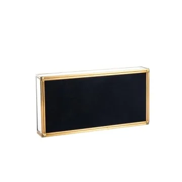 Elegant Gold Glass Vanity Tray for Perfume and Jewelry