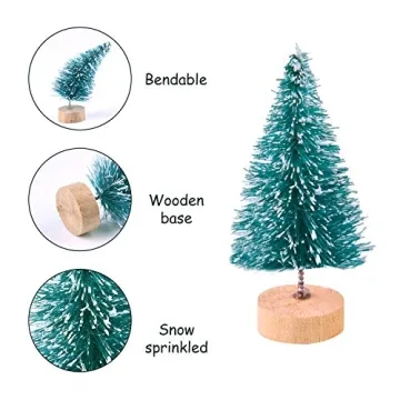 KUUQA 24Pcs Mini Sisal Trees for Creative Holiday Decor