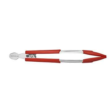Rachael Ray Lil' Huggers Dishwasher Safe Lazy Locking Cooking Tongs / Salad Serving Tools / Multi Purpose - 2 Piece, Red