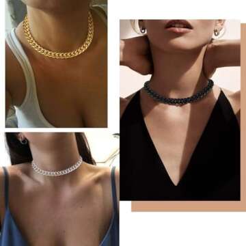 ChainsPro Gold Chunky Choker Necklace for Stylists