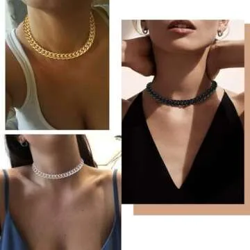ChainsPro Gold Chunky Choker Necklace for Stylists