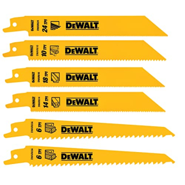 DEWALT Reciprocating Saw Blade Set for Metal and Woodcutting, 6 Piece (DW4856)