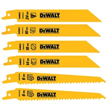DEWALT Reciprocating Saw Blade Set for Metal and Woodcutting, 6 Piece (DW4856)