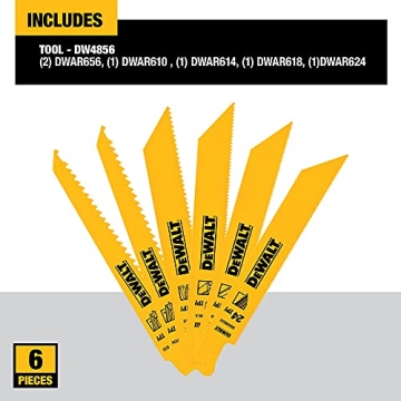 DEWALT 6-Piece Reciprocating Saw Blade Set for Cutting