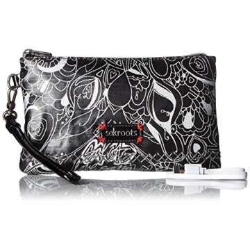Sakroots Charging Wristlet, Metallic Songbird