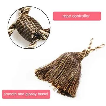 Fenghuangwu Curtain Tiebacks Handmade Elegant Curtain Tie Backs Holdbacks with Tassel for Home Office Decor 2 Pack - Dark Coffee