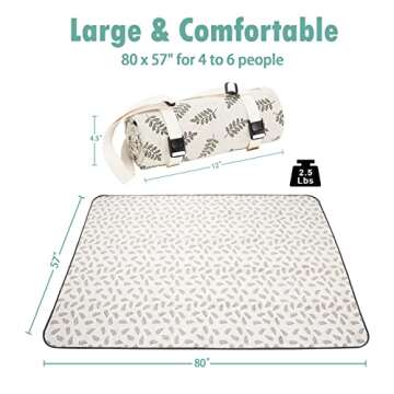 WILLOW WEAVE Beach Mat Sand Free Washable, Waterproof Camping Emergency Blankets | Picnic Baskets Ac...