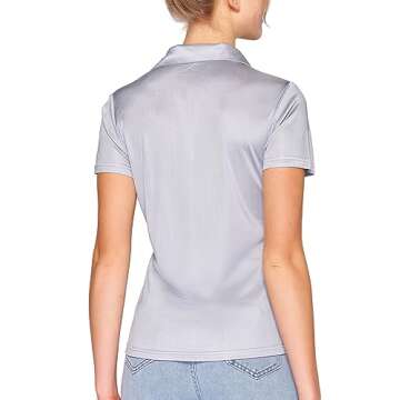 MOROUTLINE Women's Silk Polo Shirt Business Casual Tunic