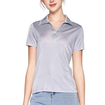 MOROUTLINE Women's Silk Polo Shirt Business Casual Tunic