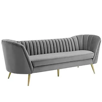 Elegant Modway Channel Tufted Velvet Sofa for Luxury Homes