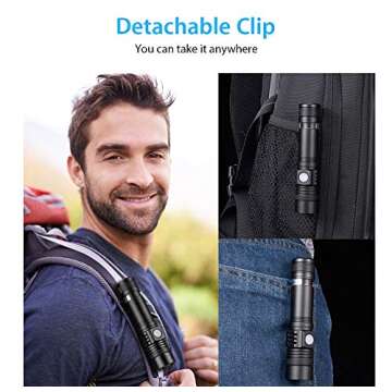 Vnina USB Rechargeable Tactical LED Flashlight for Outdoor Use