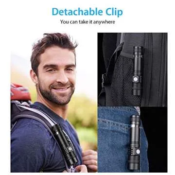 Vnina USB Rechargeable Tactical LED Flashlight for Outdoor Use