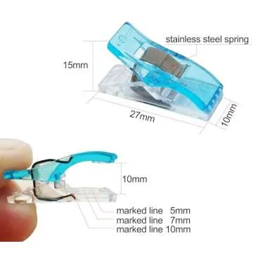 IEUYO Sewing Clips, Multipurpose Craft Clips,Use As Paper Clips,Clothes Pins,Quilting Clips,Crafters,Knitting,Snap Clips,Blinding Clips and Many Other Application 5Colors/60Pcs