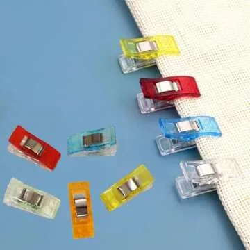 IEUYO Sewing Clips, Multipurpose Craft Clips,Use As Paper Clips,Clothes Pins,Quilting Clips,Crafters,Knitting,Snap Clips,Blinding Clips and Many Other Application 5Colors/60Pcs
